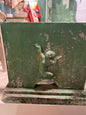 Pair of Antique Garden Stands with Mermaid Relief — Green Patinated Concrete - Bon Ton goods