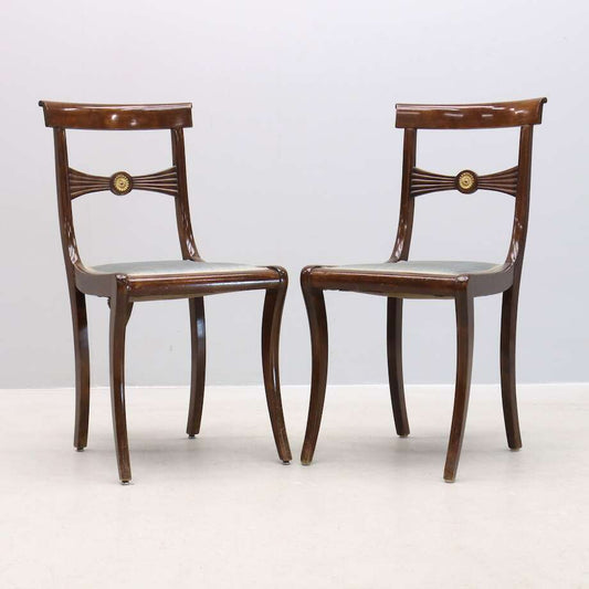 Pair of English Dining Chairs, Early 20th Century - Bon Ton goods