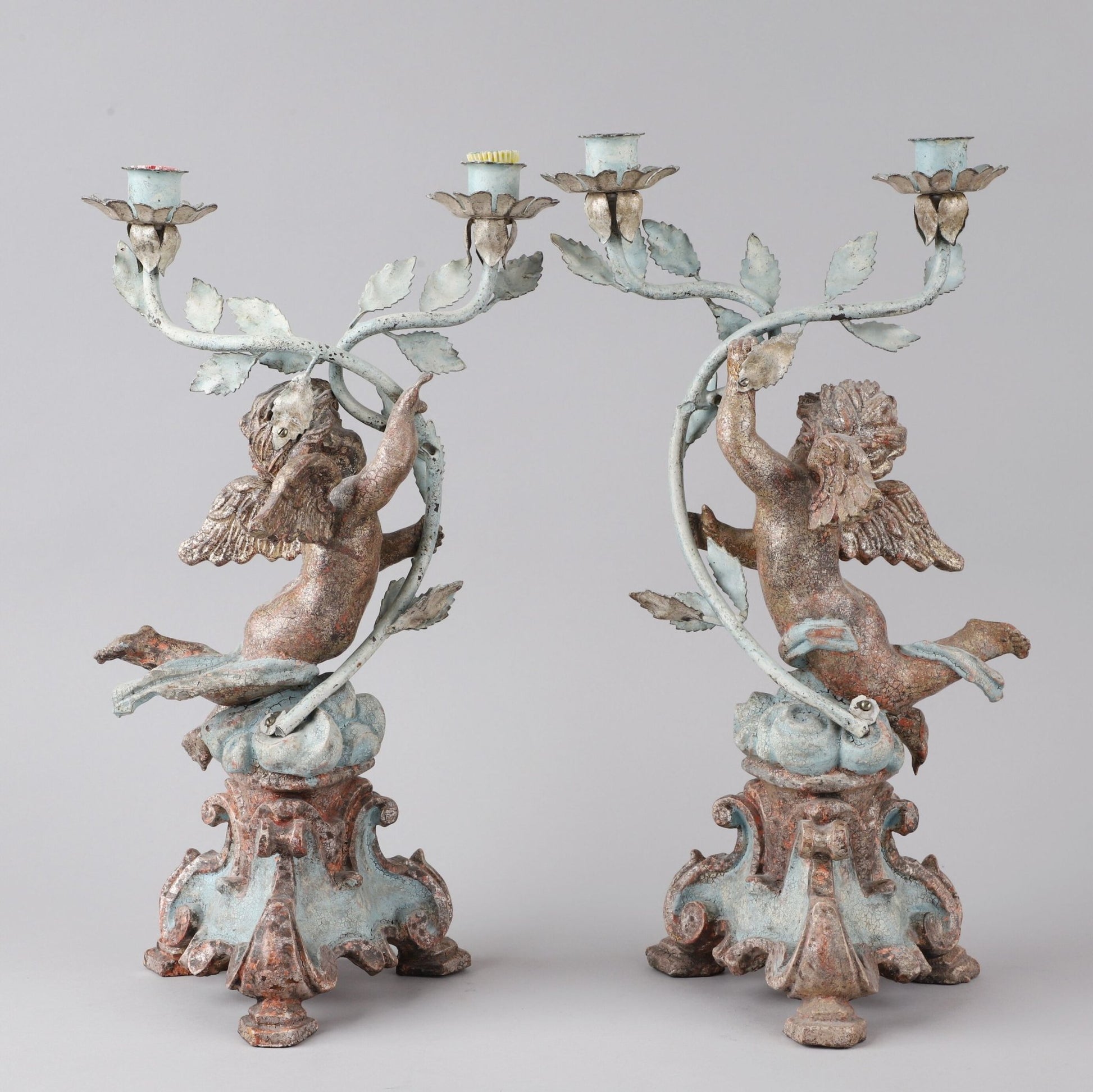 Pair of Figural Renaissance-Style Cherub Candelabras - Bon Ton goods