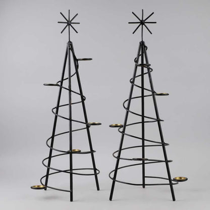 Pair of Swedish Wrought Iron Christmas Tree Candlesticks from Sommarlust, Kristianstad, c. 1950–1970 - Bon Ton goods