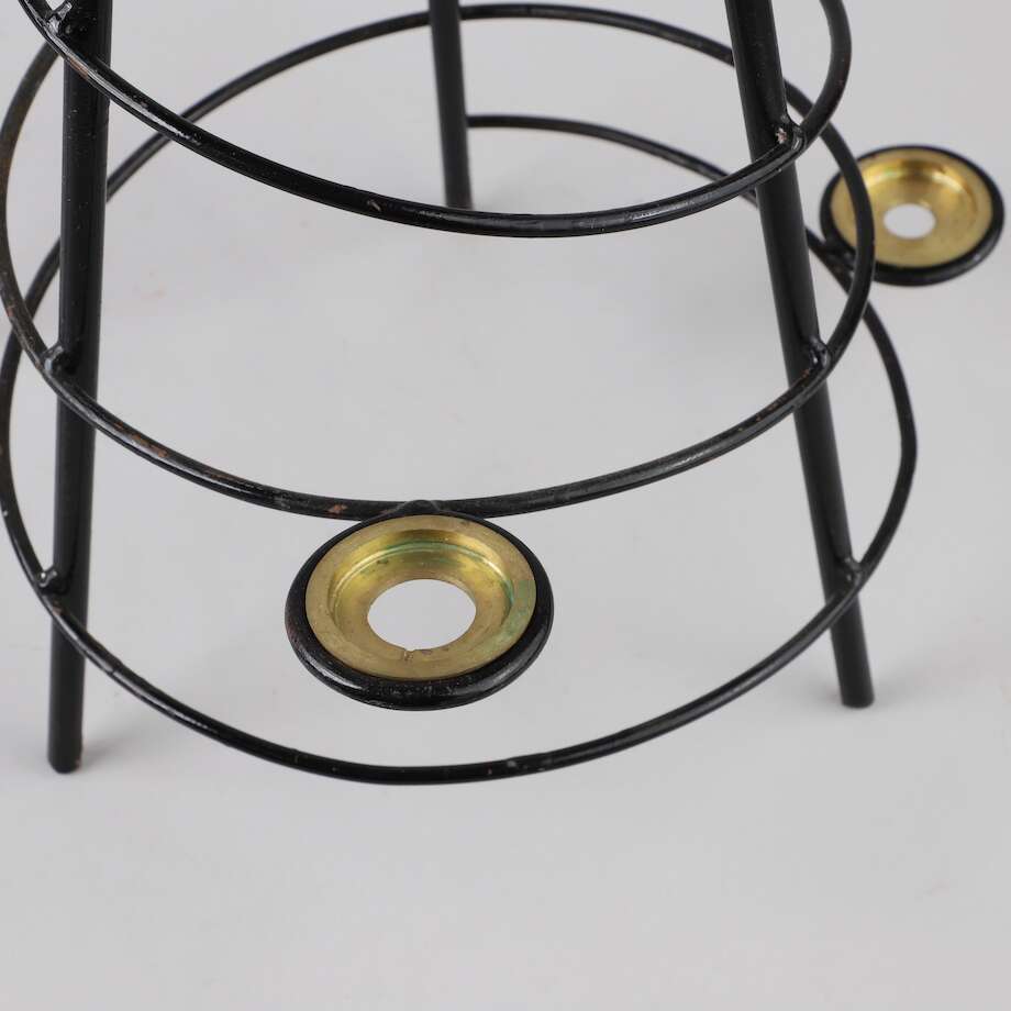 Pair of Swedish Wrought Iron Christmas Tree Candlesticks from Sommarlust, Kristianstad, c. 1950–1970 - Bon Ton goods