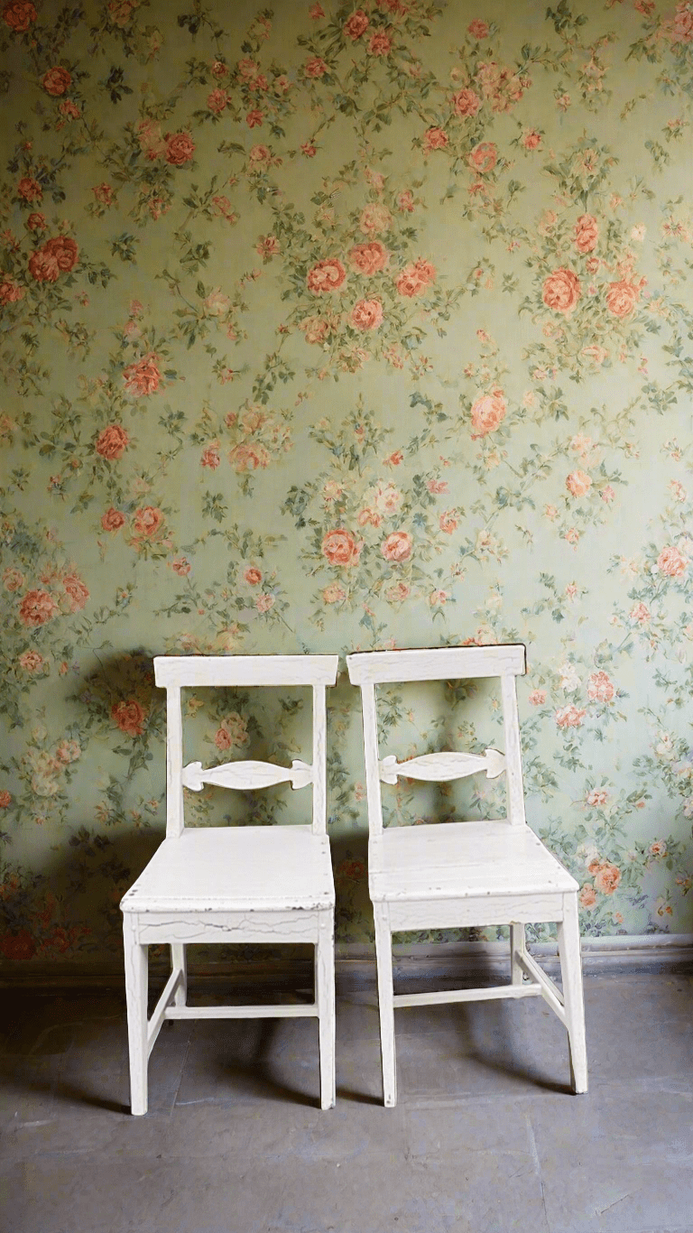 Pair of Vintage Painted Wooden Chairs - Bon Ton goods
