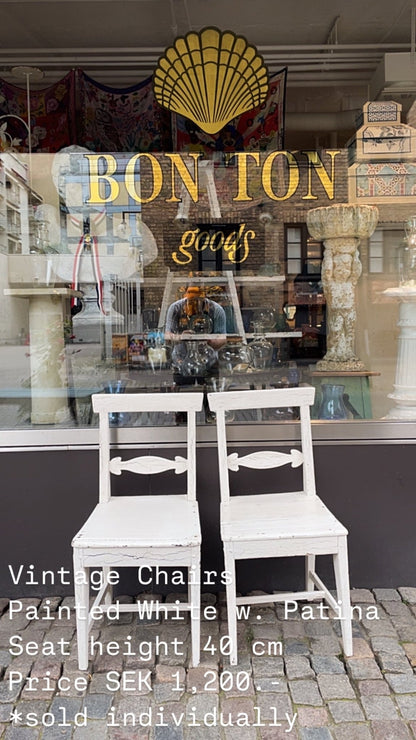 Pair of Vintage Painted Wooden Chairs - Bon Ton goods