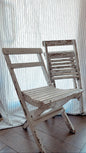 Pair of Vintage White Garden Chairs - Bon Ton goods