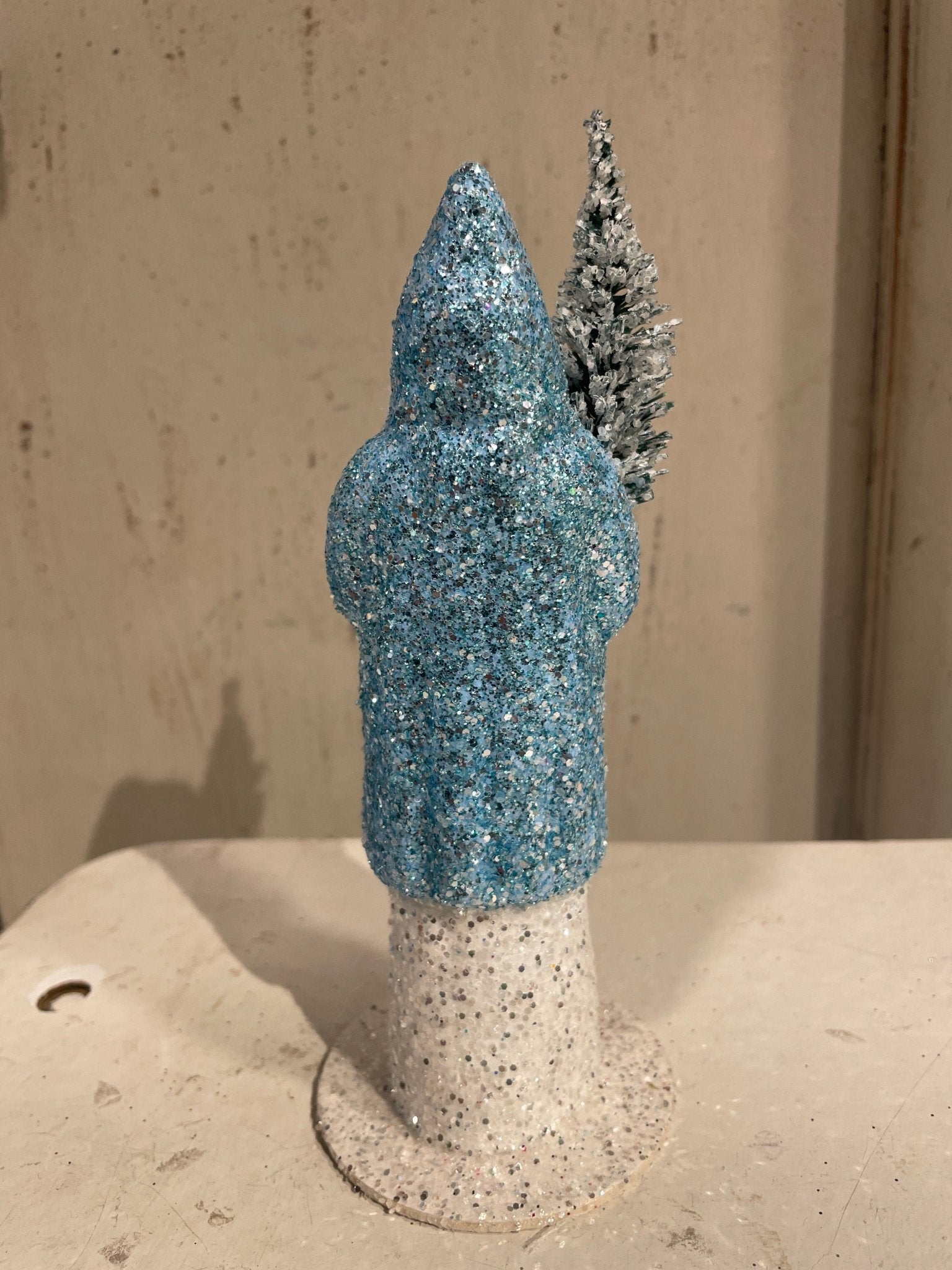 Pale Blue Brilliant Glitter Santa | Ino Schaller - Bon Ton goods