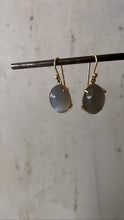 Load image into Gallery viewer, Pale Grey Oval Moonstone Earrings - Bon Ton goods
