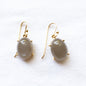 Pale Grey Oval Moonstone Earrings - Bon Ton goods