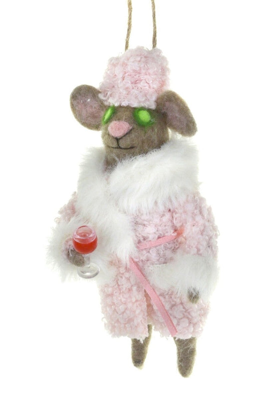 Pampered Mouse Felt Christmas Ornament by Cody Foster