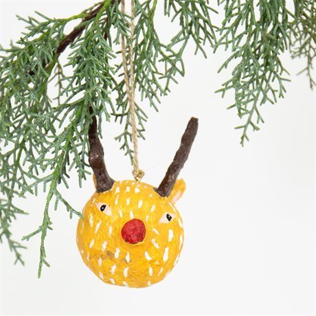 Papier-Mâché Deer Christmas Ornament by A World of Craft, Swedish-designed handmade Christmas decoration