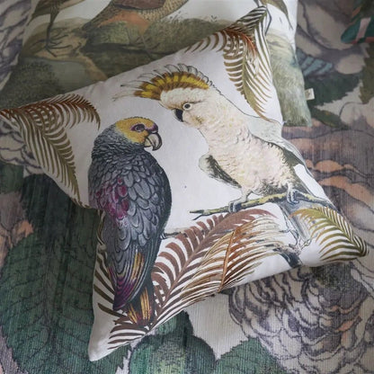 Parrot and Palm Parchment Cushion | John Derian - Bon Ton goods