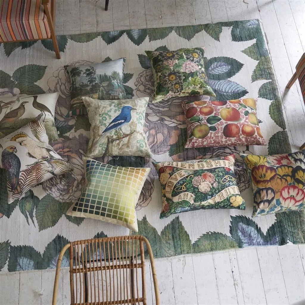 Parrot and Palm Parchment Cushion | John Derian - Bon Ton goods