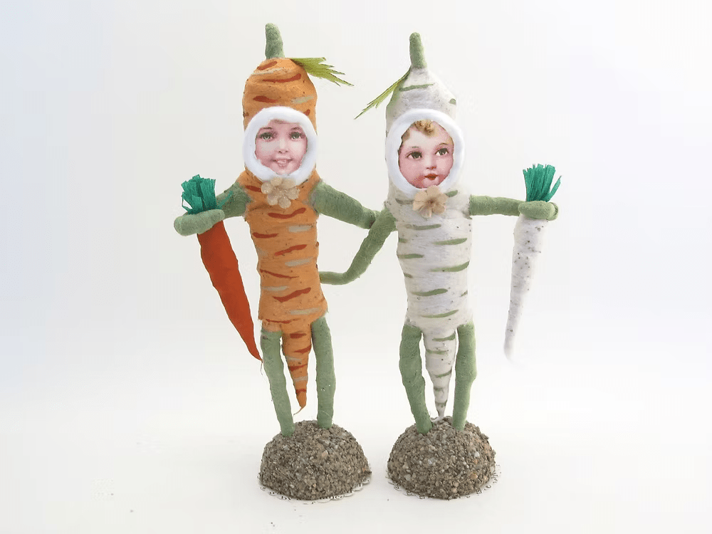 Parsnip Person Figure | Vintage by Crystal Spun Cotton Ornament - Bon Ton goods