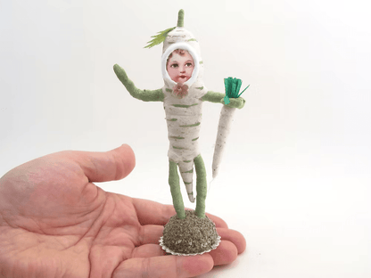 Parsnip Person Figure | Vintage by Crystal Spun Cotton Ornament - Bon Ton goods