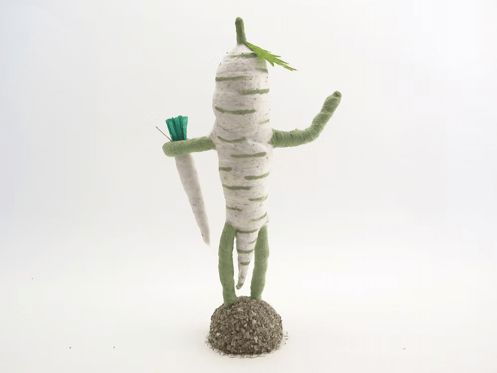 Parsnip Person Figure | Vintage by Crystal Spun Cotton Ornament - Bon Ton goods