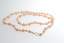 Load image into Gallery viewer, Peach Moonstone and Pink Pearl Necklace - Bon Ton goods

