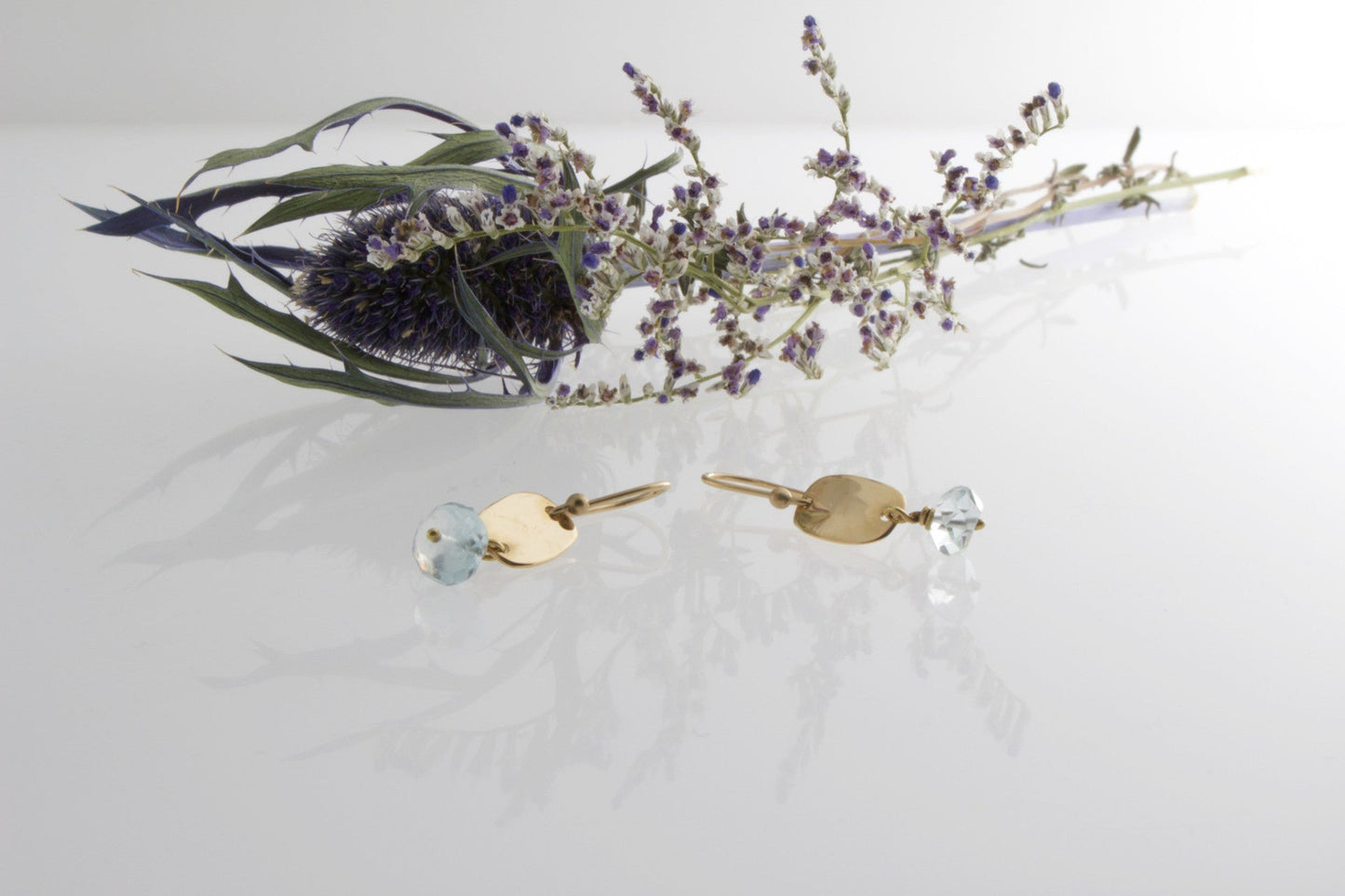 Pebble Aquamarine Gold Earrings | Mikkel Brøgger - Bon Ton goods