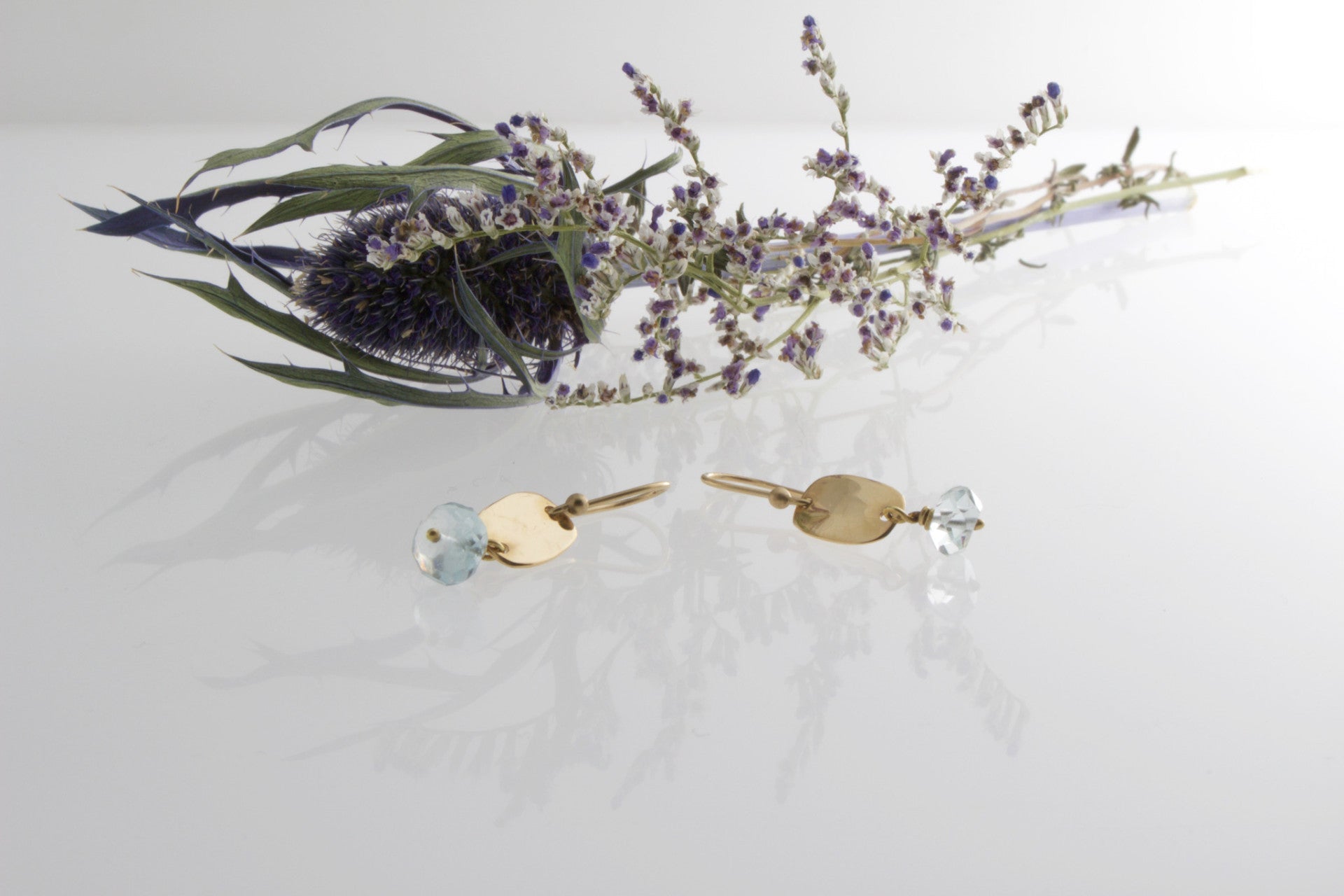 Pebble Aquamarine Gold Earrings | Mikkel Brøgger - Bon Ton goods