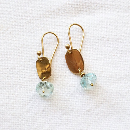 Pebble Aquamarine Gold Earrings | Mikkel Brøgger - Bon Ton goods