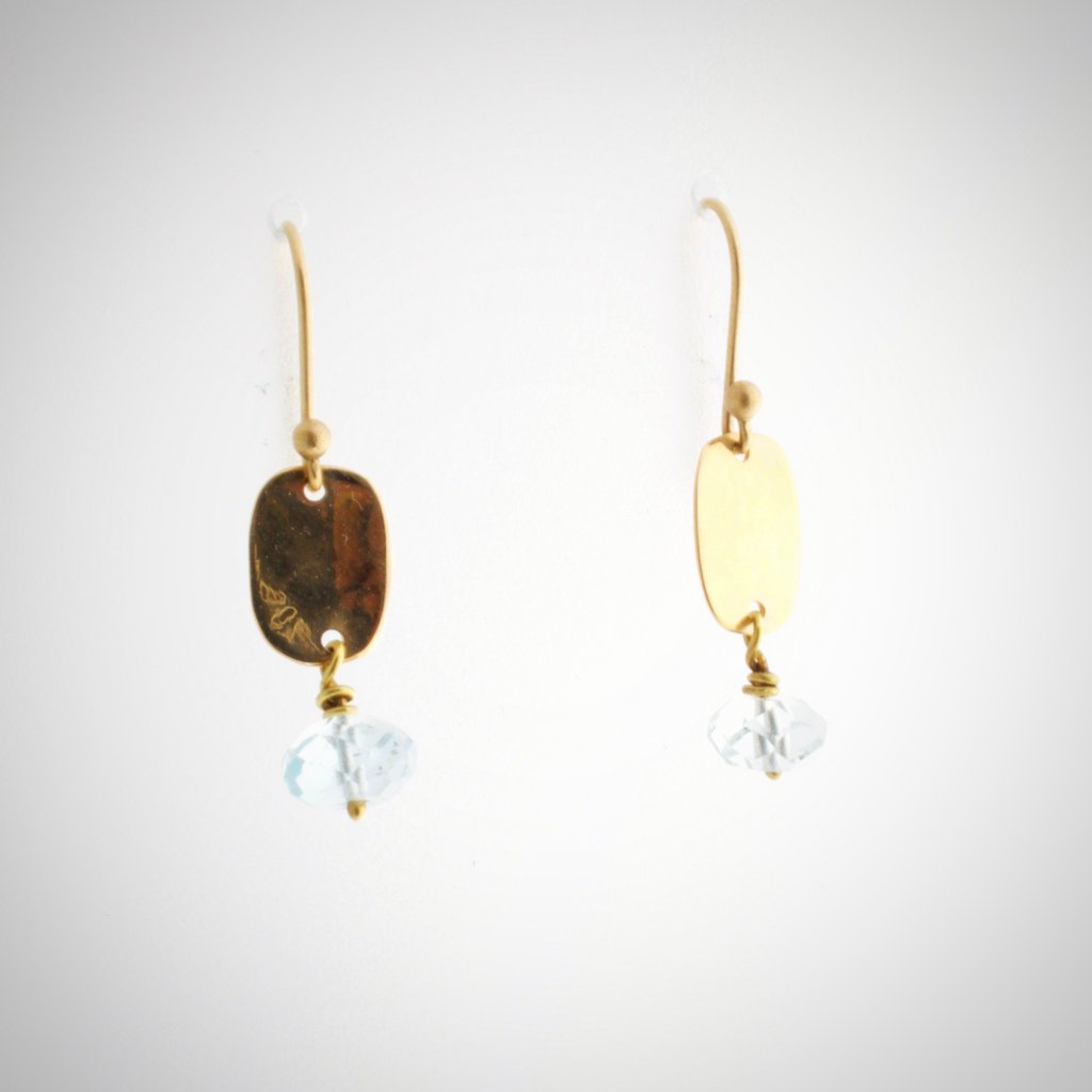 Pebble Aquamarine Gold Earrings | Mikkel Brøgger - Bon Ton goods