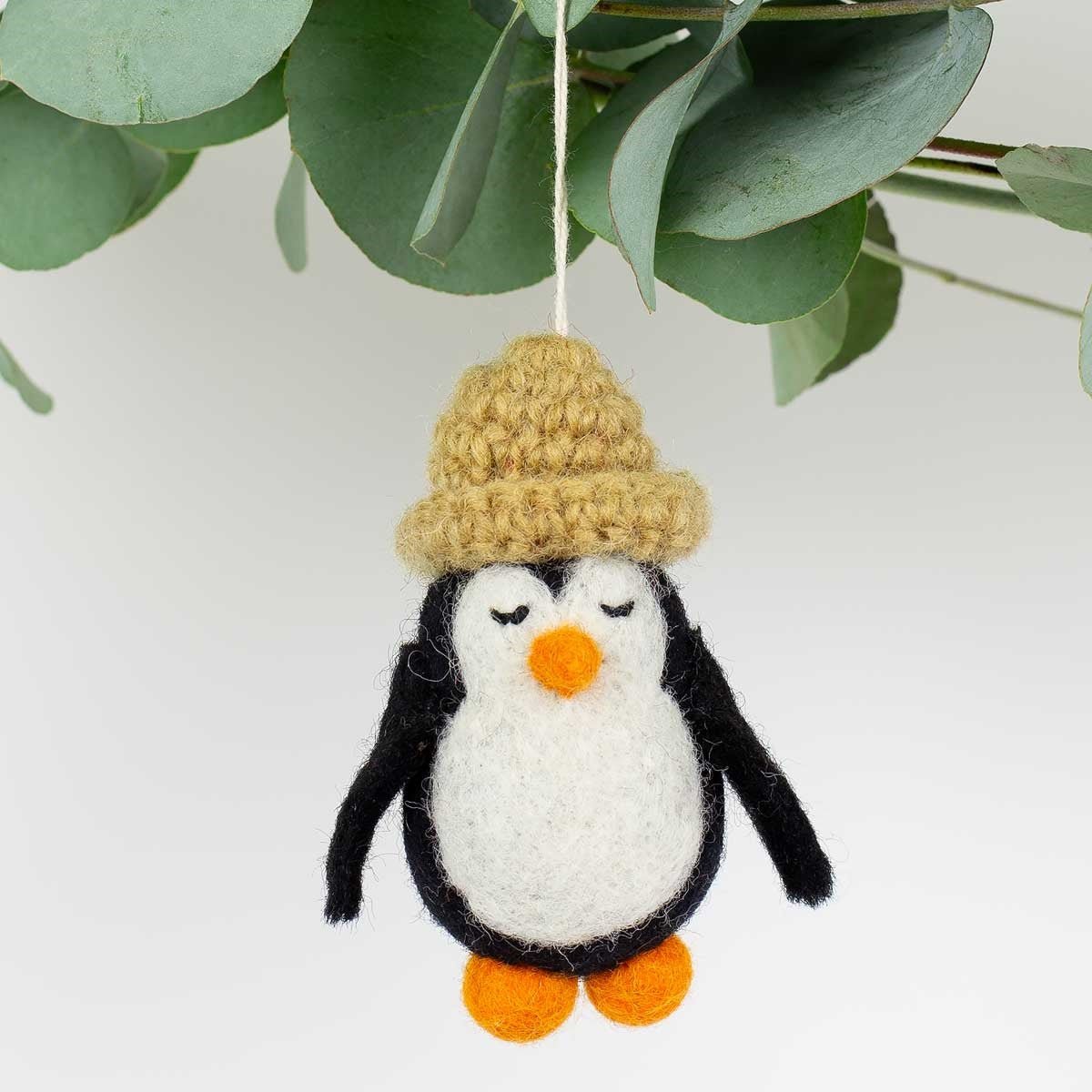 Penguin with Hat Christmas Ornament by A World of Craft, Swedish-designed handmade Christmas decoration