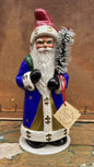 Père Noël -Santa with Blue Robe with Cap Red & Fleu de lie | Ino Schaller - Bon Ton goods