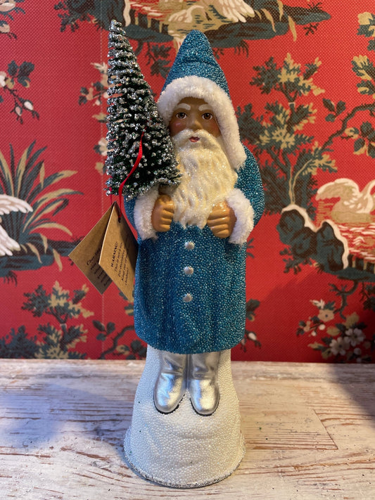 Petrol Beaded Coat Silver Boot Santa | Ino Schaller - Bon Ton goods