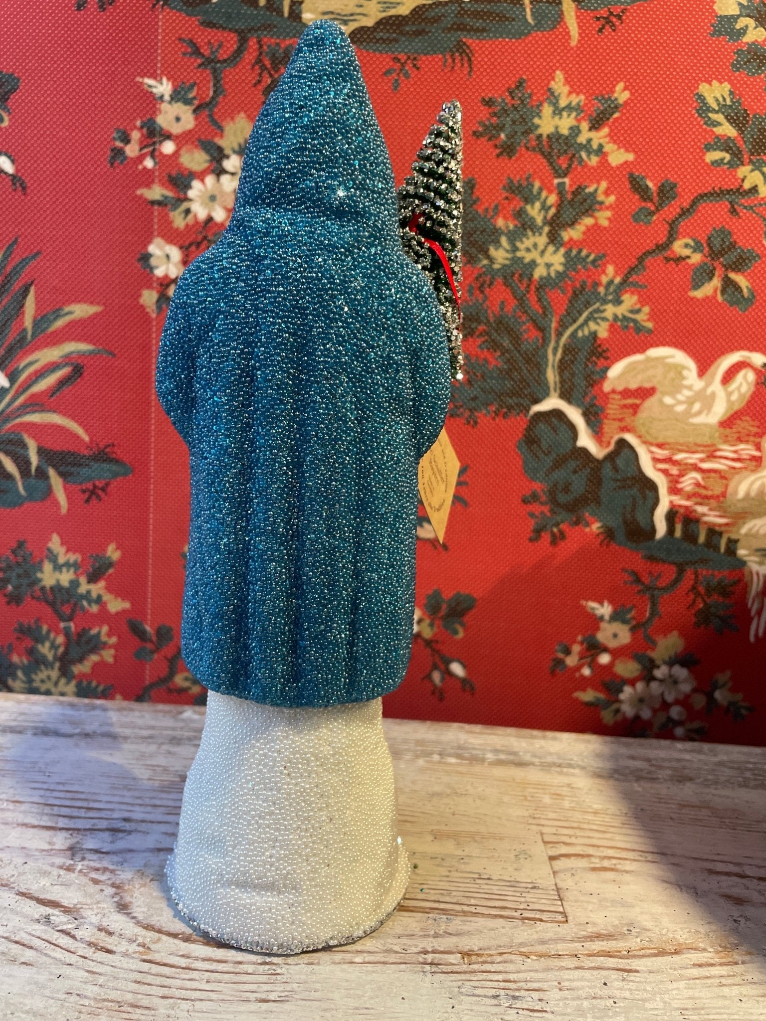 Petrol Beaded Coat Silver Boot Santa | Ino Schaller - Bon Ton goods