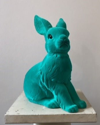 Petrol Blue/Green Velvet Large Bunny - Ino Schaller - Bon Ton goods