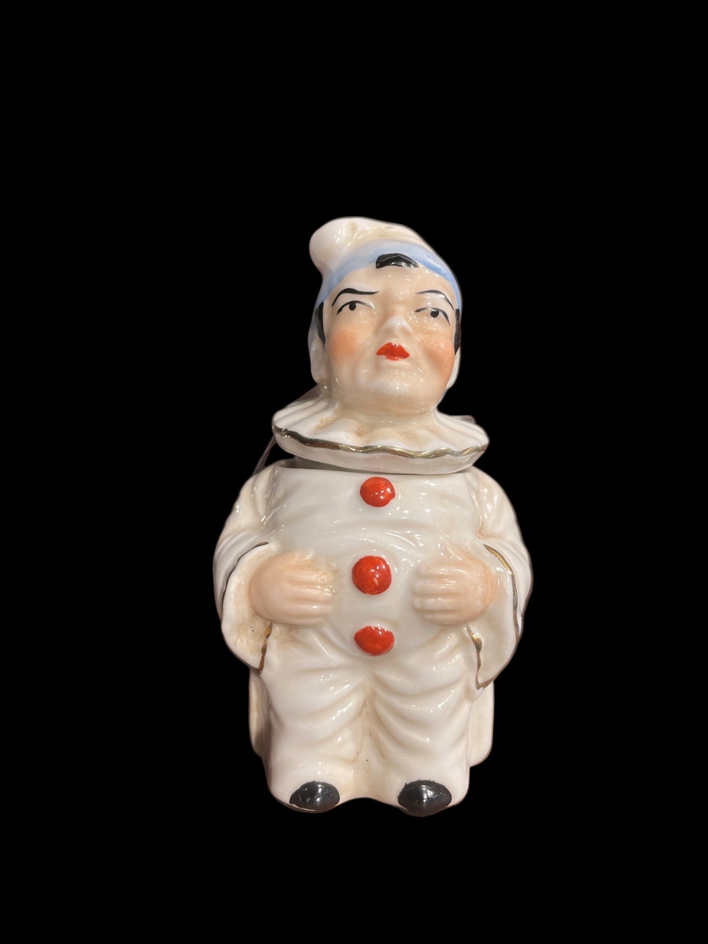 Pierrot Mustard Pot (c. 1900) French Porcelain - Bon Ton goods