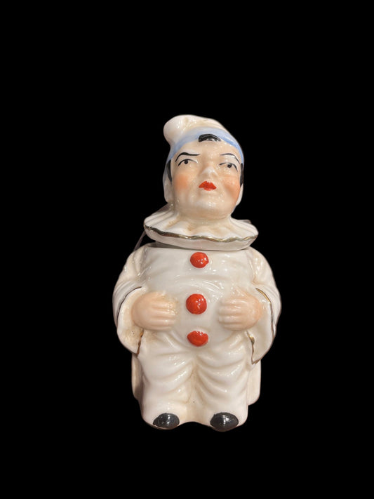 Pierrot Mustard Pot (c. 1900) French Porcelain - Bon Ton goods