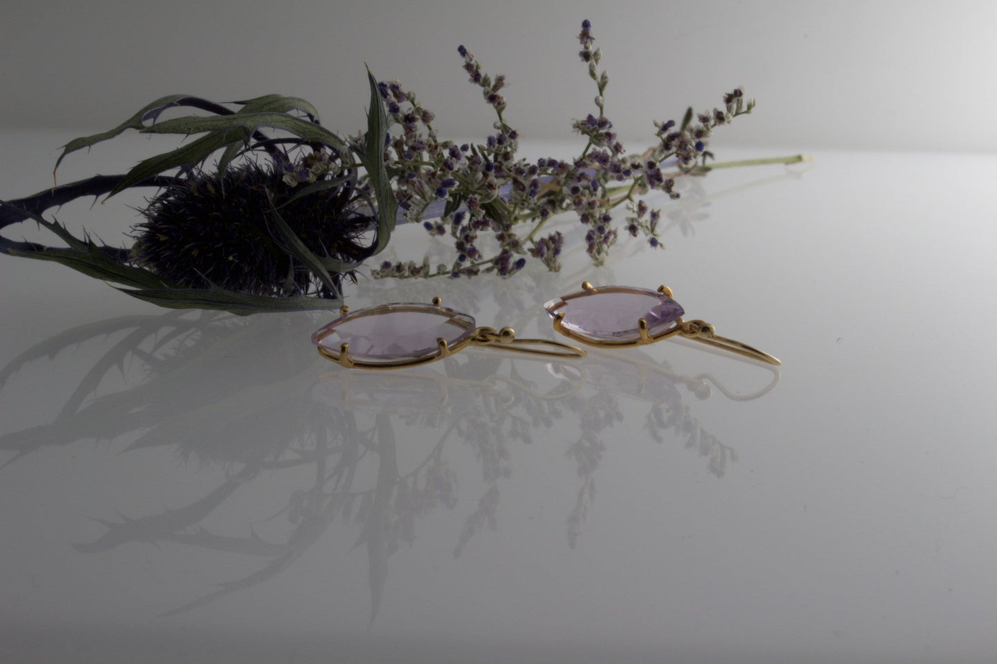 Pink Amethyst Faceted Earrings | Mikkel Brøgger - Bon Ton goods