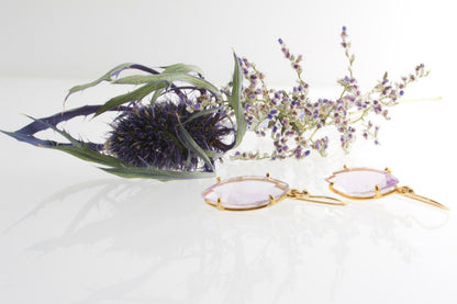 Pink Amethyst Faceted Earrings | Mikkel Brøgger - Bon Ton goods