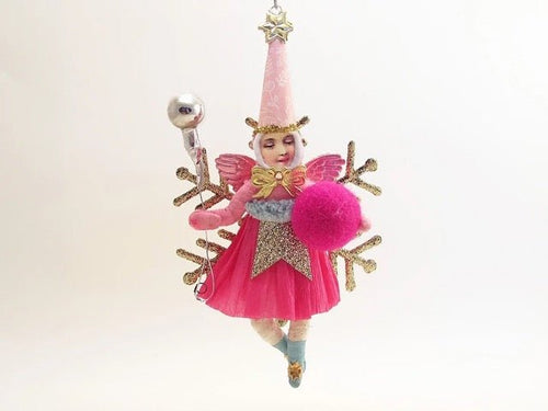 Pink Fairy On Golden Snowflake - Bon Ton goods