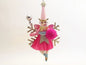 Pink Fairy On Golden Snowflake | Vintage by Crystal Spun Cotton Ornament - Bon Ton goods