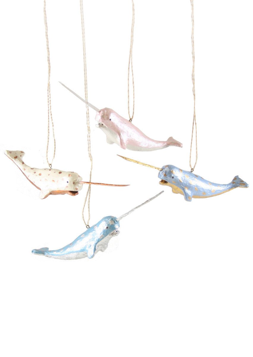 Pink Festive Narwhal | Christmas Ornament - Bon Ton goods