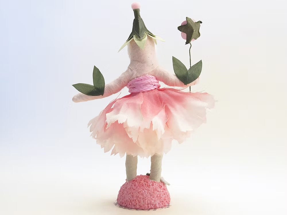 Pink Rose Petal Girl | Vintage by Crystal Spun Cotton Ornament - Bon Ton goods