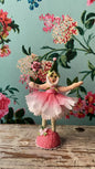 Pink Rose Petal Girl | Vintage by Crystal Spun Cotton Ornament - Bon Ton goods