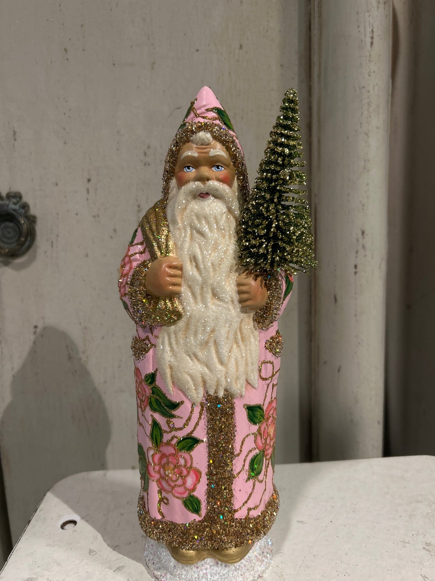 Pink Santa with Flower Decoration | Ino Schaller - Bon Ton goods