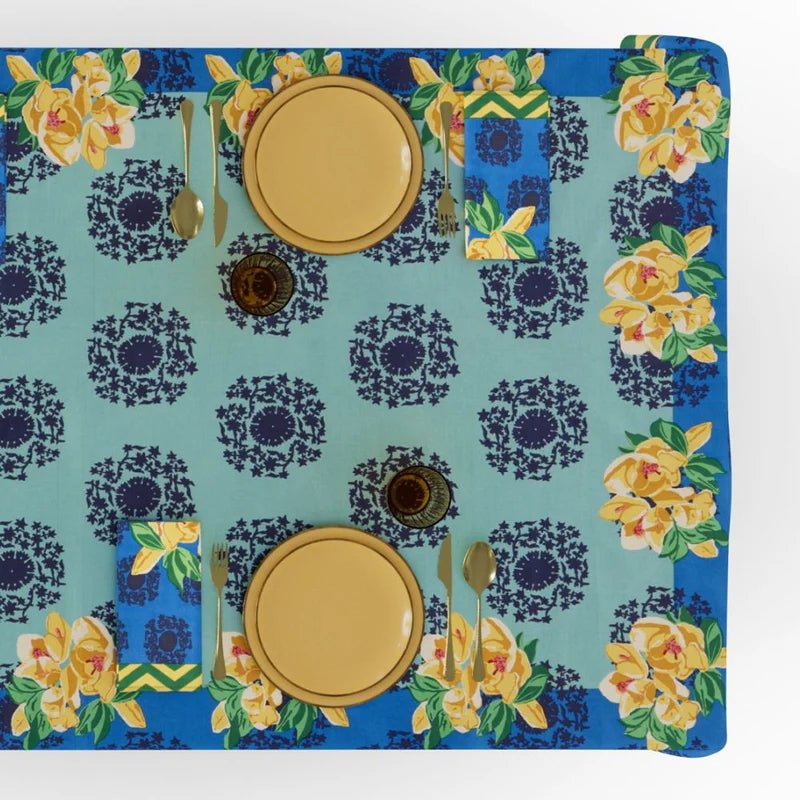 Planet Blue Celadon Tablecloth - 220X350 | Lisa Corti - Bon Ton goods