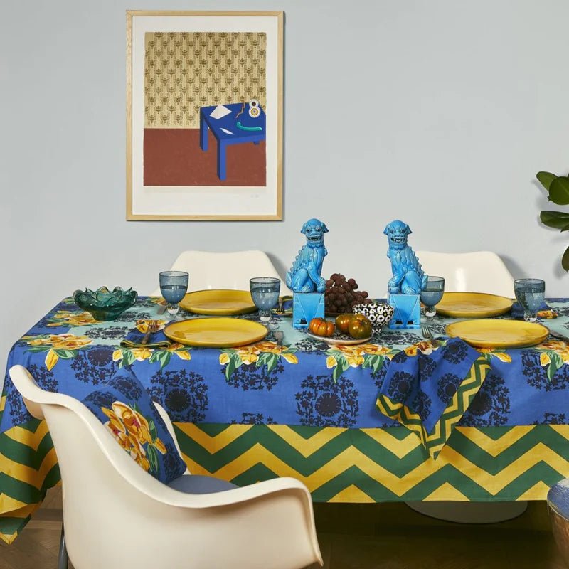 Planet Blue Celadon Tablecloth - 220X350 | Lisa Corti - Bon Ton goods