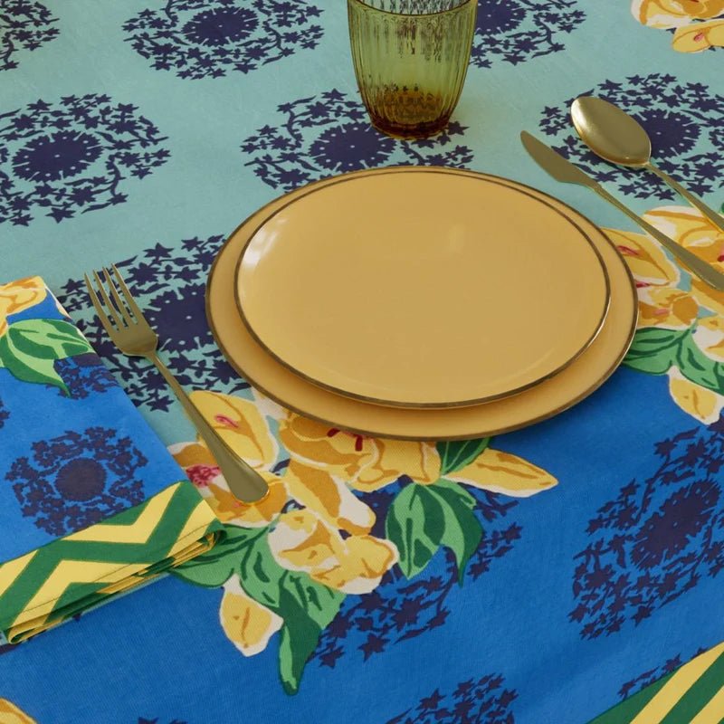 Planet Blue Celadon Tablecloth - 220X350 | Lisa Corti - Bon Ton goods