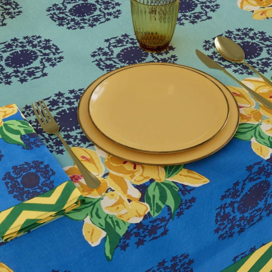 Planet Blue Celadon Tablecloth - 220X350 | Lisa Corti - Bon Ton goods