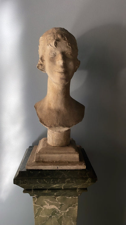 Plaster and Wood Bust, Queen Elizabeth of Belgium (Princess of Bavaria) 1925 - Bon Ton goods