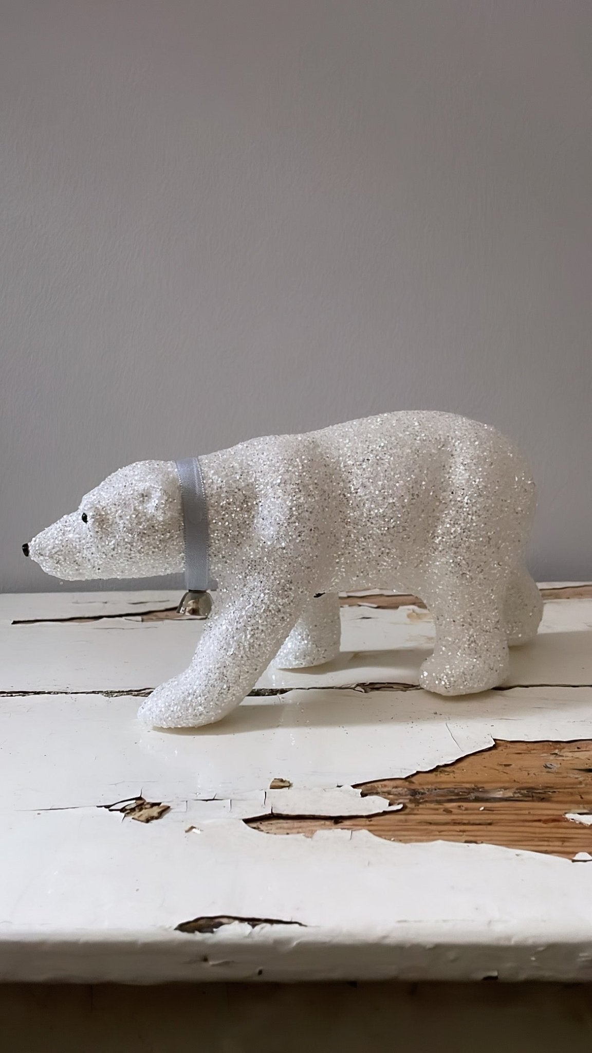 Polar Bear Walking - Glitter White with Bell | Ino Schaller - Bon Ton goods