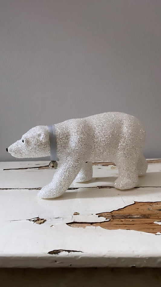 Polar Bear Walking - Glitter White with Bell | Ino Schaller - Bon Ton goods