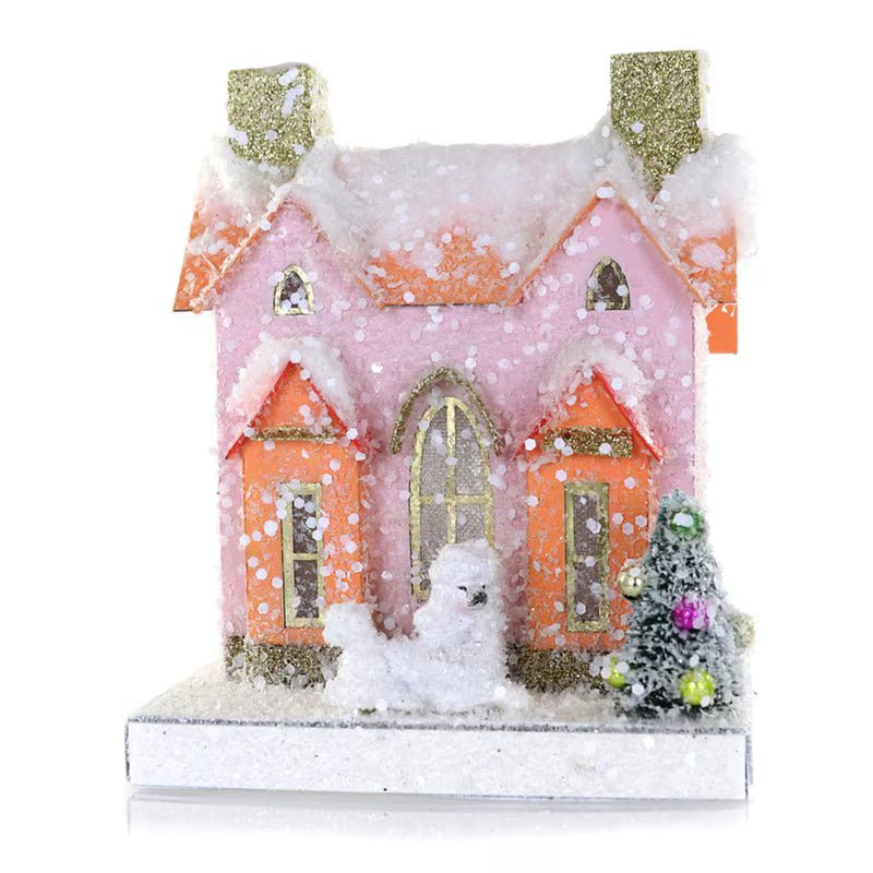 Poodle Chateau Christmas House – Glittery Storybook Holiday Décor - Bon Ton goods