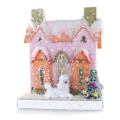 Poodle Chateau Christmas House – Glittery Storybook Holiday Décor - Bon Ton goods