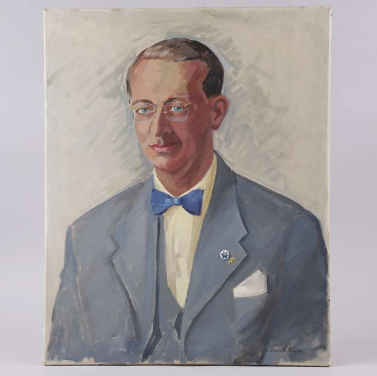 Portrait of a Gentleman by Liselotte Franke, Oil on Canvas - Bon Ton goods