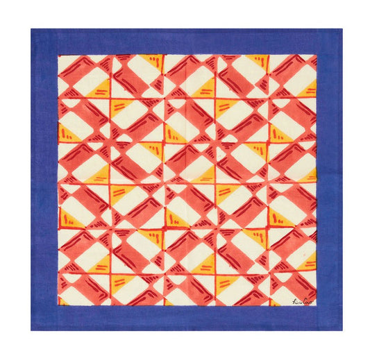 Positano Red Tiles Napkins | Lisa Corti - Bon Ton goods
