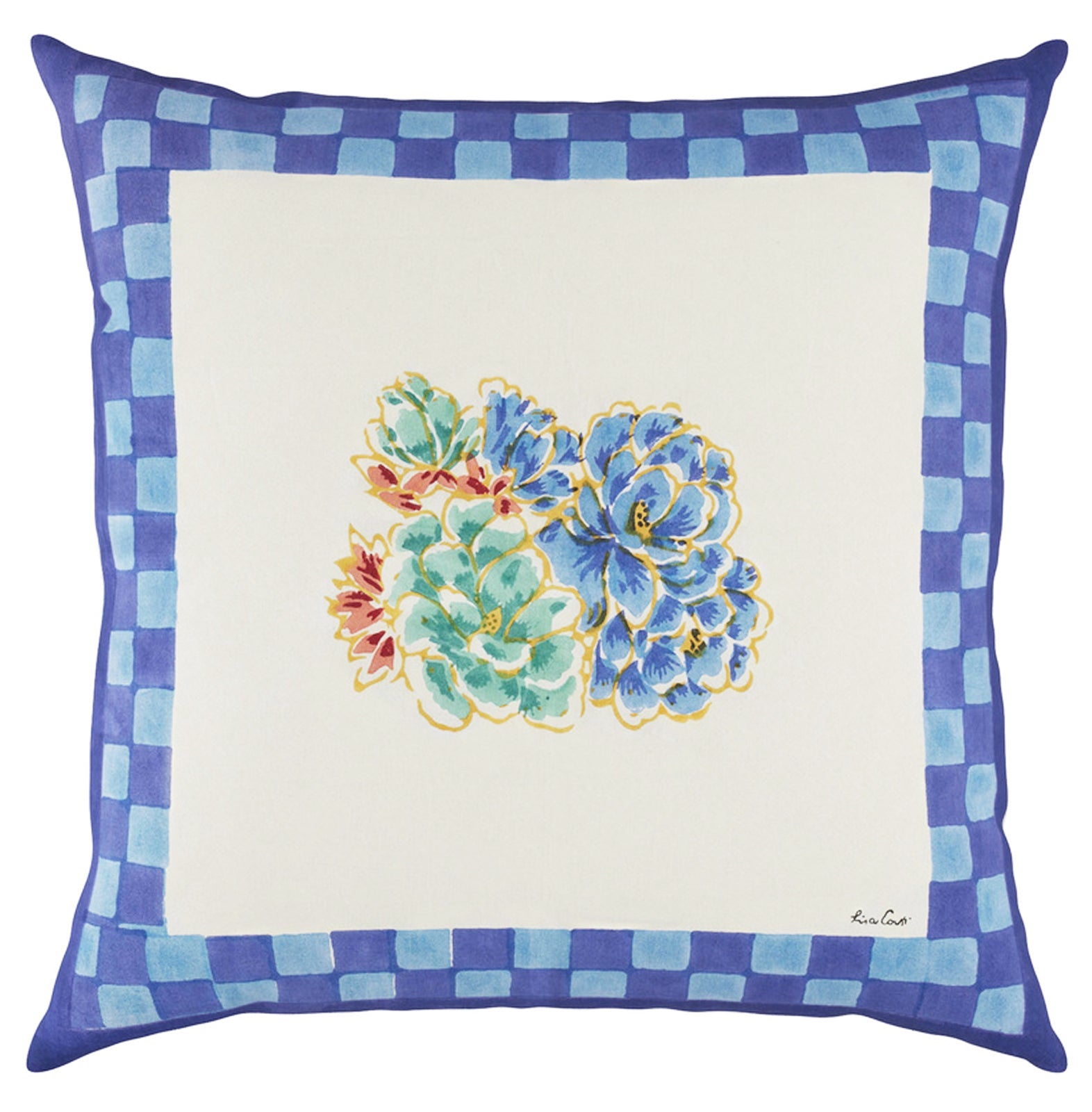 Positano Red Tiles Pillow Cushion Cover 60x60 | Lisa Corti - Bon Ton goods